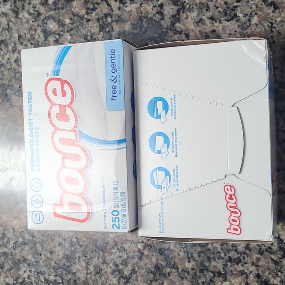 Bounce lot of 2 each 250 sheets free & gentle dryer sheets new sealed - Picture 7 of 7